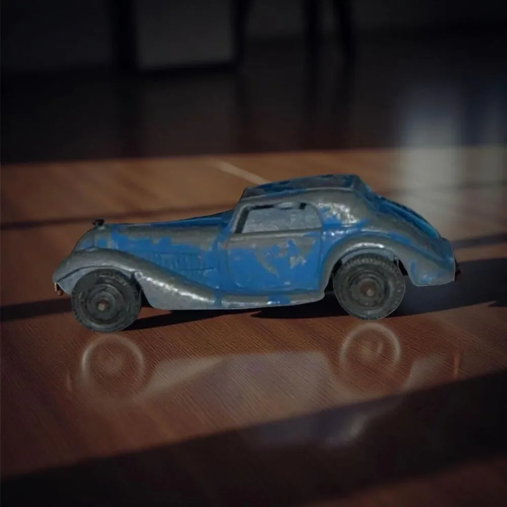 Vintage 1960 Tootsie-Toy 1939 Blue Mercedes Benz Coupe Diecast Car